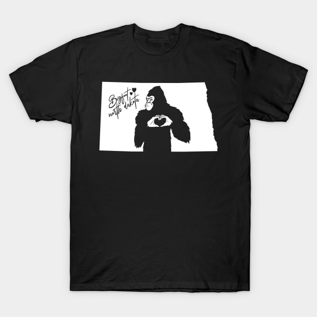 North Dakota Bigfoot T-Shirt by Tesszero